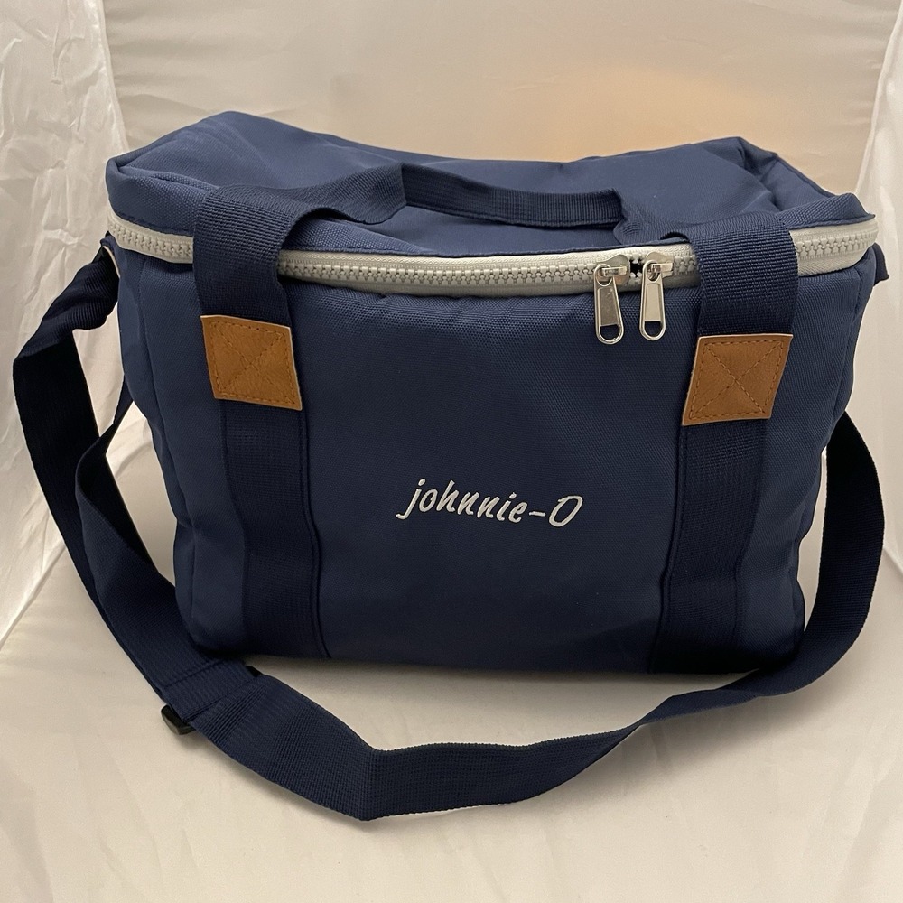 johnnie-O Soft Cooler Bag Navy Blue Insulated , Collapsible , Shoulder Strap